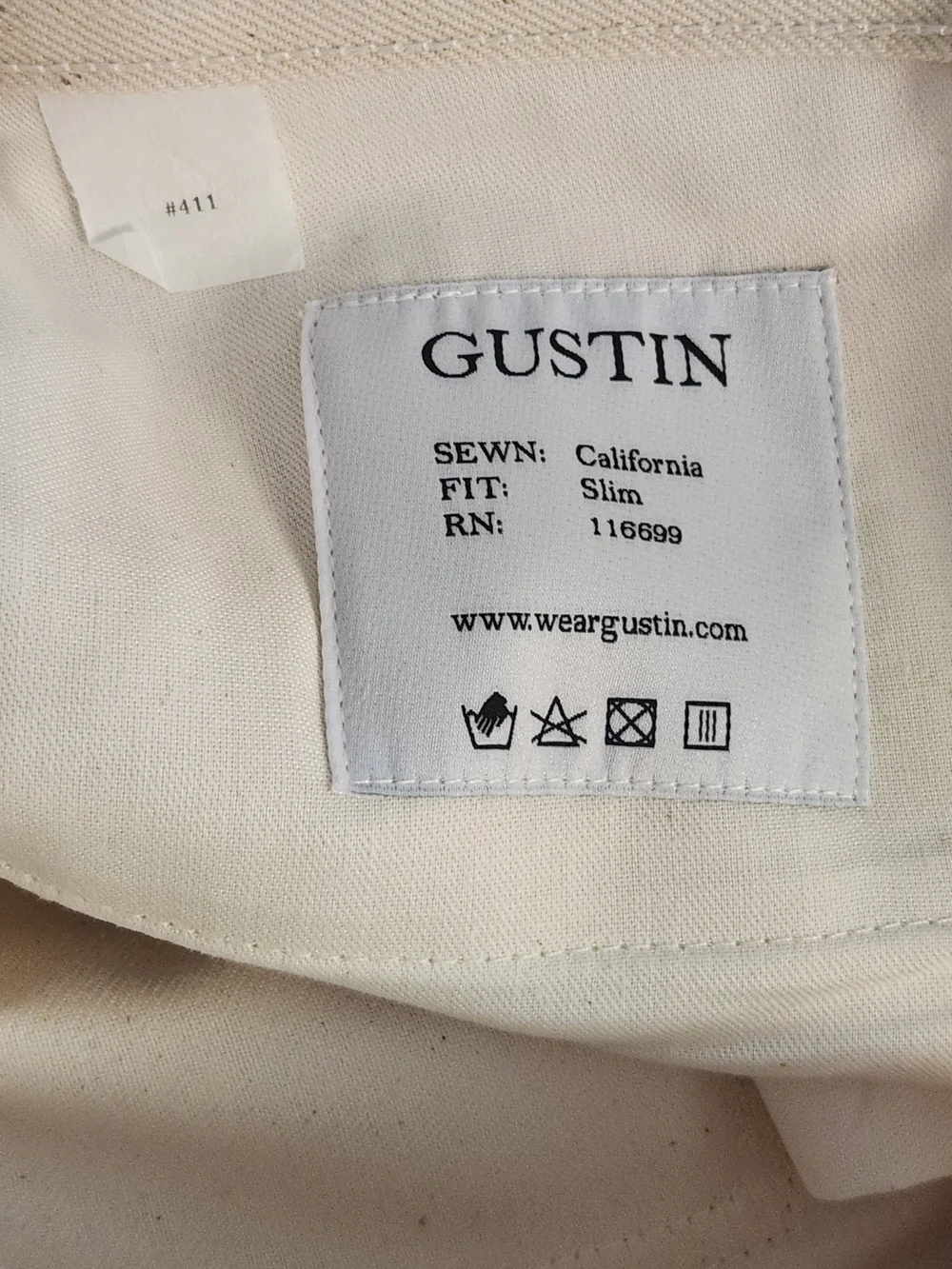 Gustin Slim Cream Chinos for Men